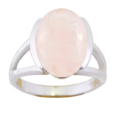 Maria Pink Solitaire Ring Online with Oval Gemstone Rose Quartz Pink